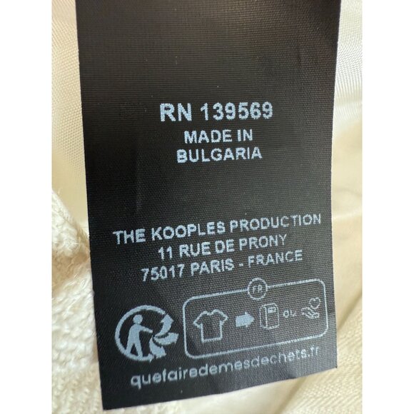 NWT The Kooples Womens High-Waist Flared‎ Suit Trousers Wool Ecru - Picture 14 of 16